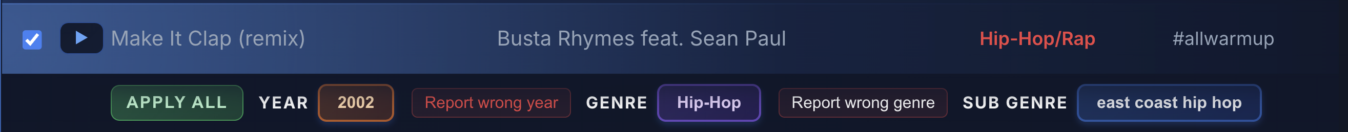 MLT Suggestions for year and genre