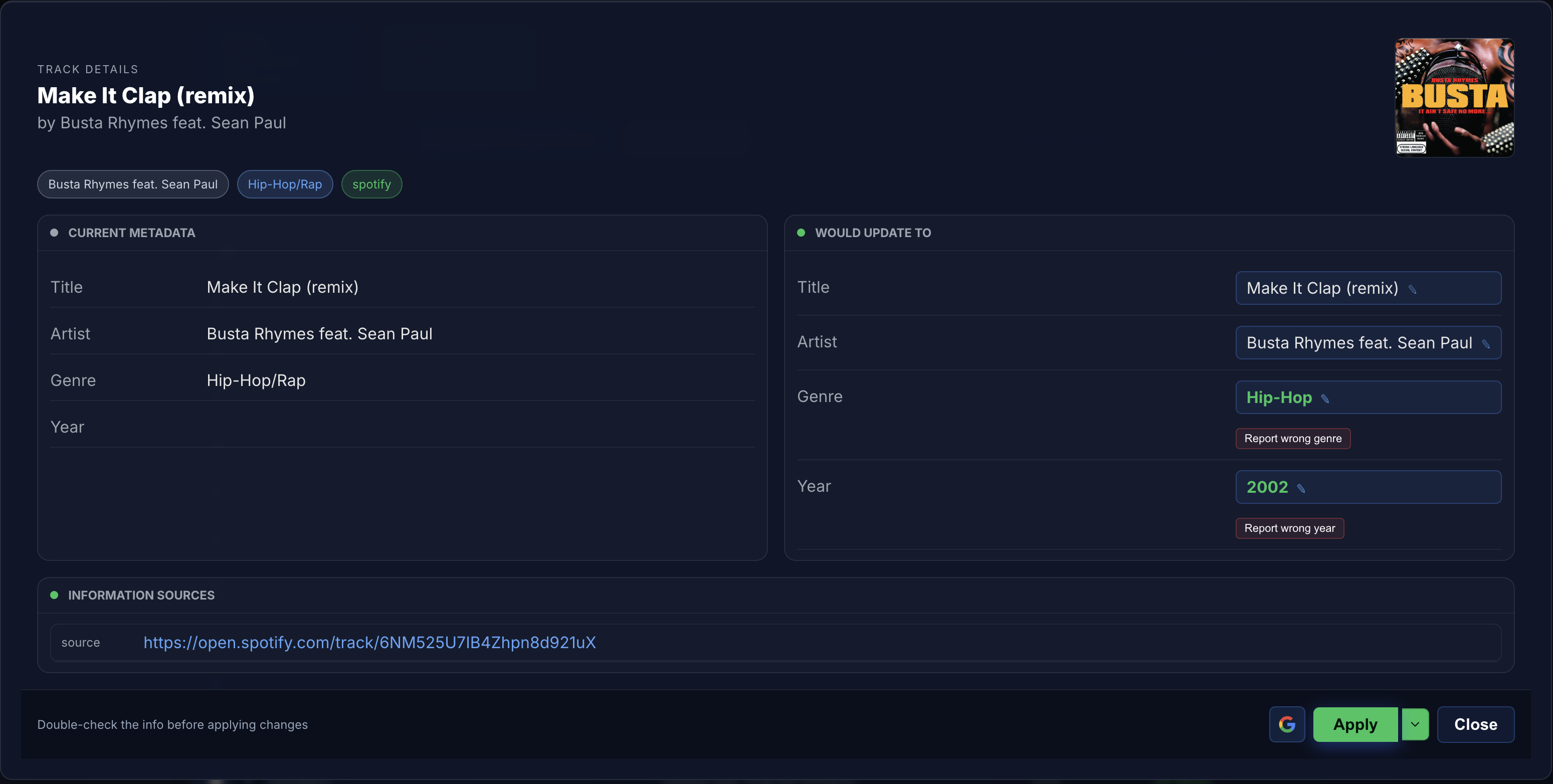 Scan the internet or use Shazam