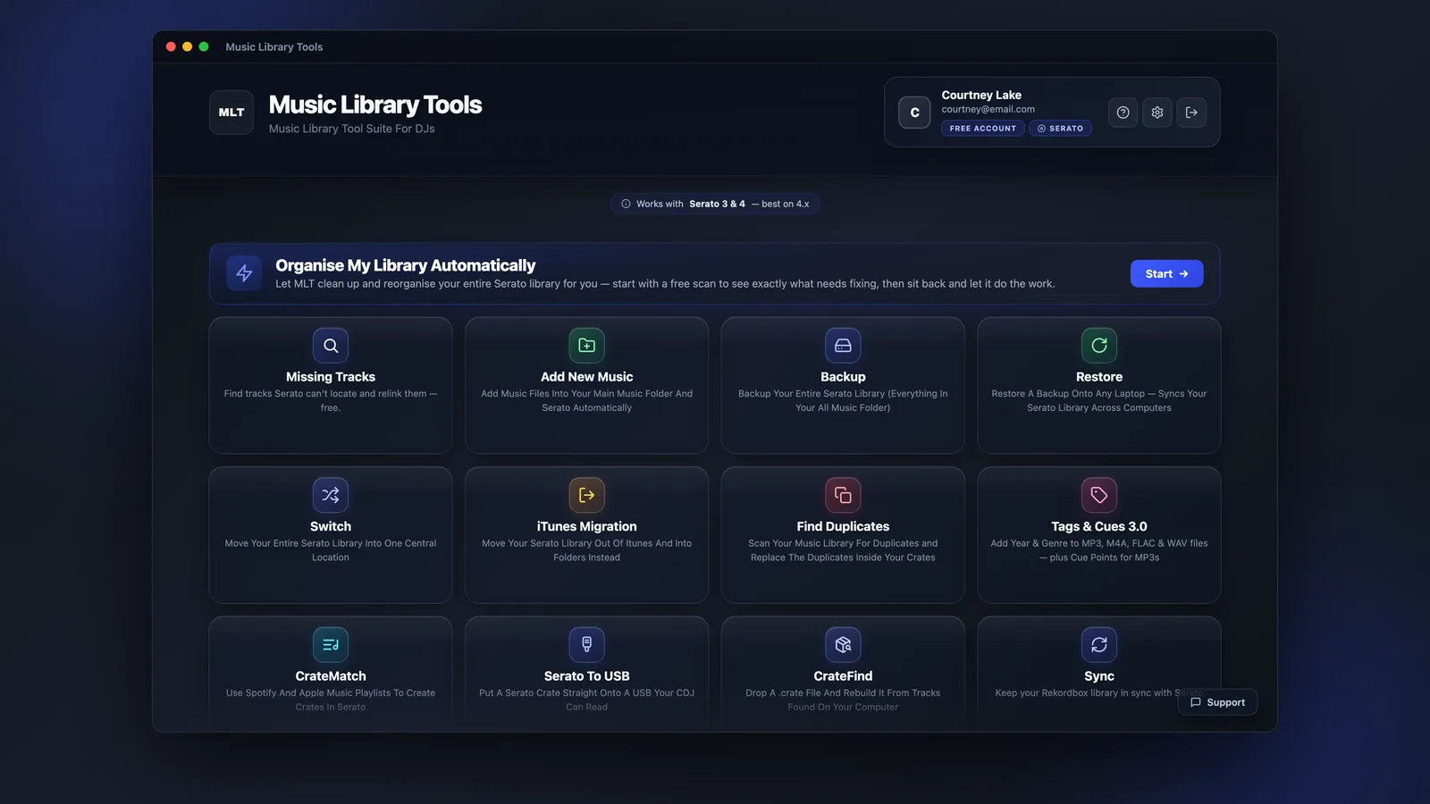 The Music Library Tools home screen showing every app in the suite